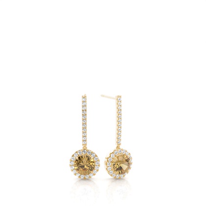 Prong Setting Citrine Drop Earrings