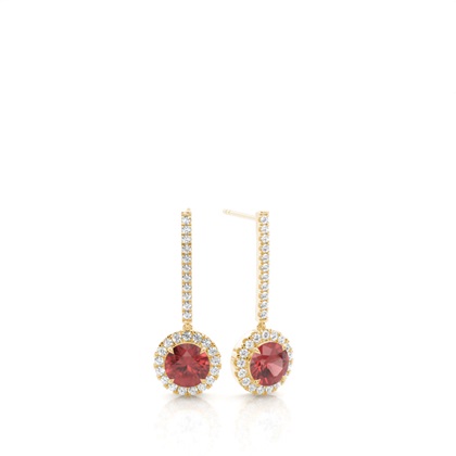 Prong Setting Garnet Drop Earrings