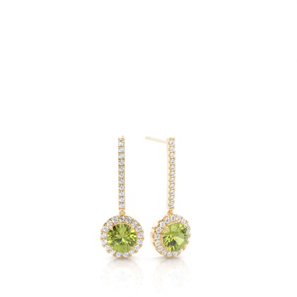 Prong Setting Peridot Drop Earrings
