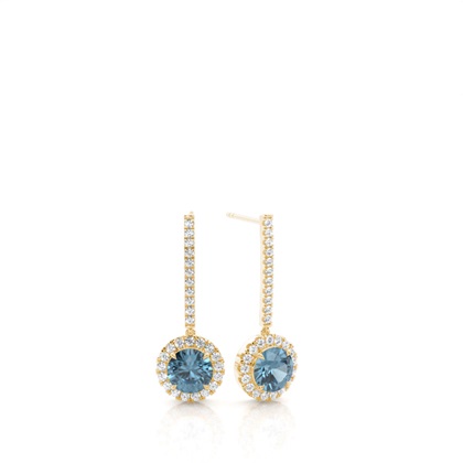 Prong Setting Blue Topaz Drop Earrings