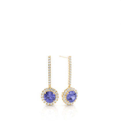 Prong Setting Tanzanite Drop Earrings