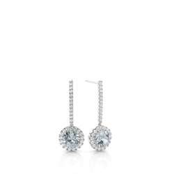 Prong Setting Aquamarine Drop Earrings