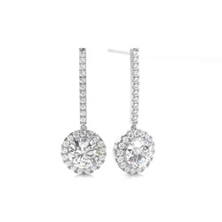 Prong Inställning Diamond Drop örhängen