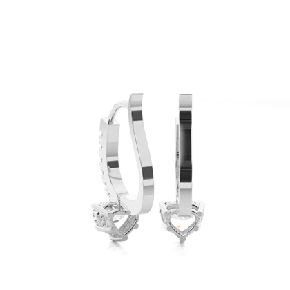 Boucles d'oreilles créoles diamant serti griffes