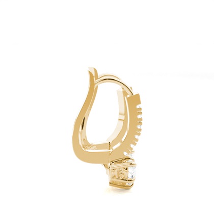 Boucles d'oreilles créoles diamant serti griffes