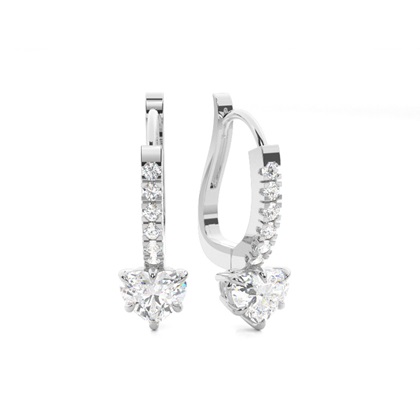 Prong Setting Diamond Hoop Earrings
