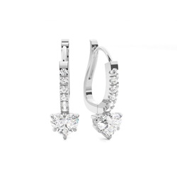 Prong Inställning Diamond Hoop örhängen