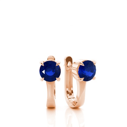 Rose Gold Sapphire Diamond Earrings Diamond