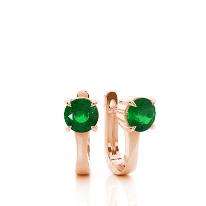 Rose Gold Emerald Diamond Earrings Diamond