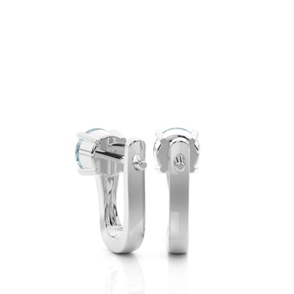 Krappenfassung Aquamarin Creolen