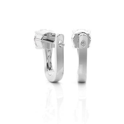 Prong Setting Moissanite Hoop Earrings