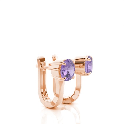 Krappenfassung Amethyst Creolen