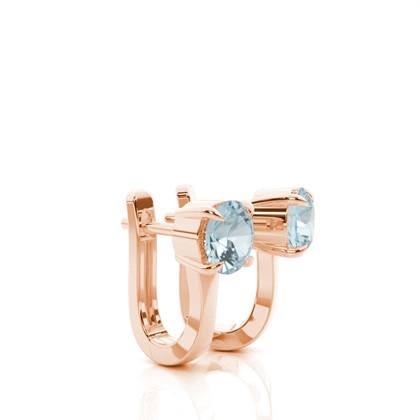 Krappenfassung Aquamarin Creolen