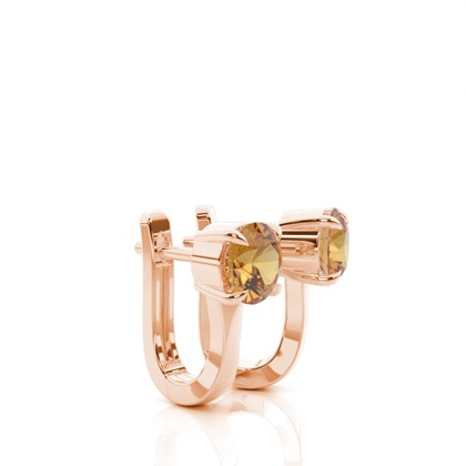 Citrin Creolen in Krappenfassung