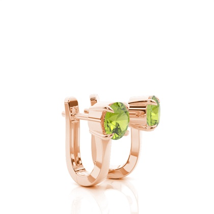 Peridot Creolen in Krappenfassung