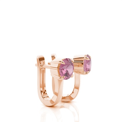 Krappenfassung Rosa Turmalin Creolen