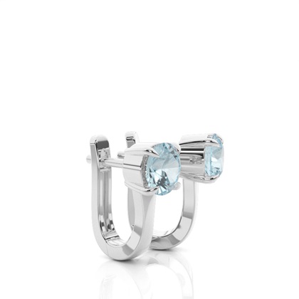 Krappenfassung Aquamarin Creolen