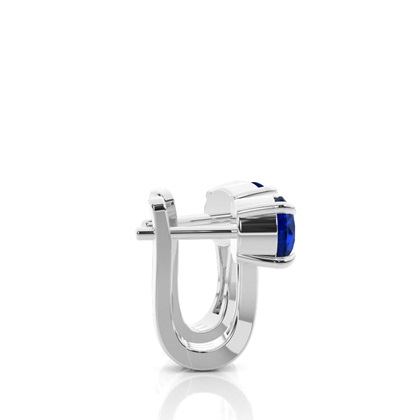 Creolen mit blauen Saphiren in Krappenfassung