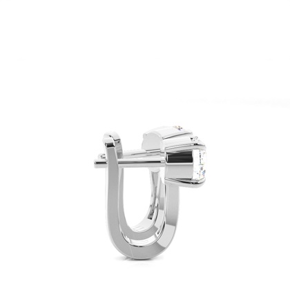 Boucles d'oreilles créoles diamant serti griffes