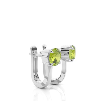 Peridot Creolen in Krappenfassung