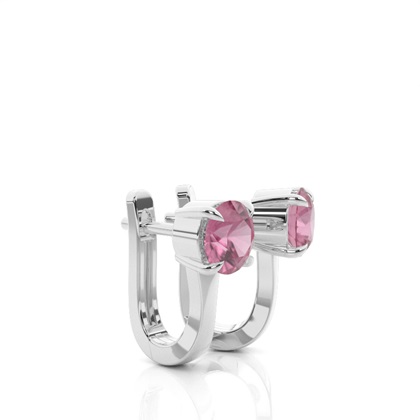 Krappenfassung Rosa Turmalin Creolen