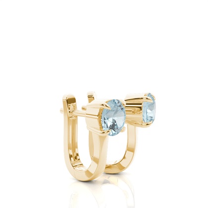 Krappenfassung Aquamarin Creolen