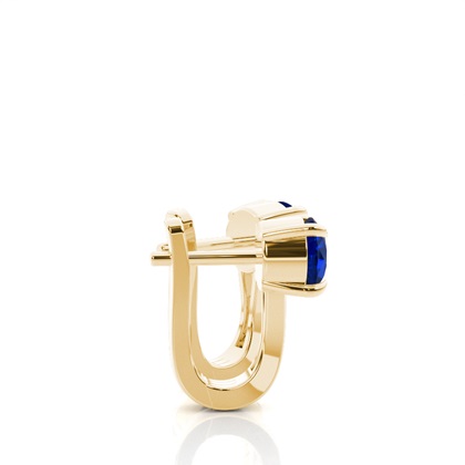 Yellow Gold Diamond Hoop Diamond Earrings