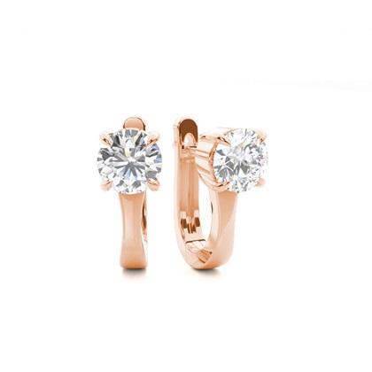Rose Gold Diamond Hoop Diamond Earrings