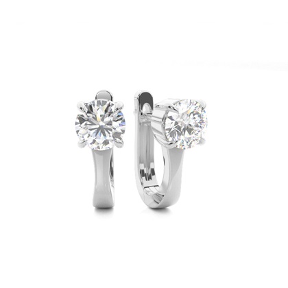 Prong Setting Diamond Hoop Earrings