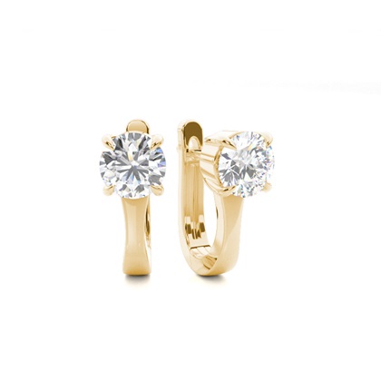 Prong Setting Diamond Hoop Earrings