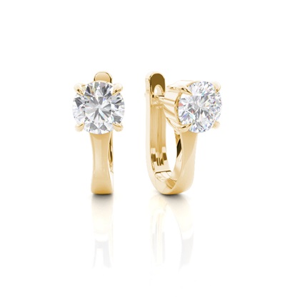 Prong Setting Moissanite Hoop Earrings