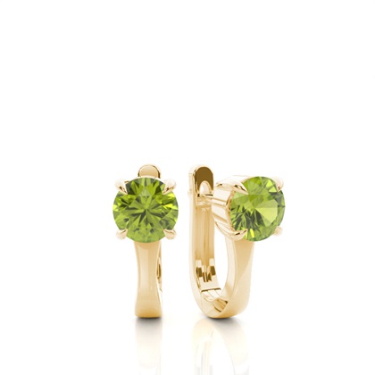 Prong Setting Peridot Hoop Earrings