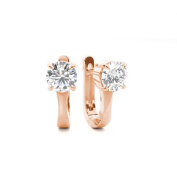 Prong Setting Diamond Hoop Earrings