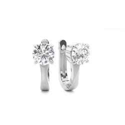 Prong Setting Diamond Hoop Earrings