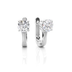 Prong Setting Moissanite Hoop Earrings