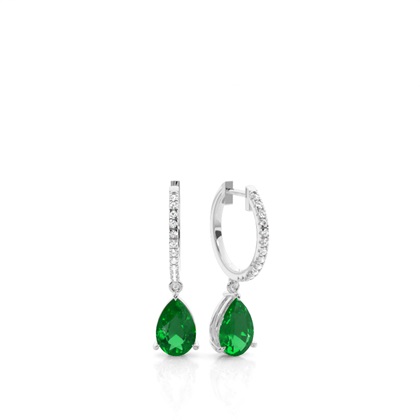 Prong Setting Emerald Drop Earrings