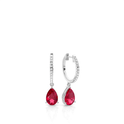 Prong Setting Ruby Drop Earrings