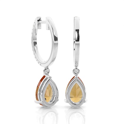 Citrin-Tropfenohrringe in Krappenfassung