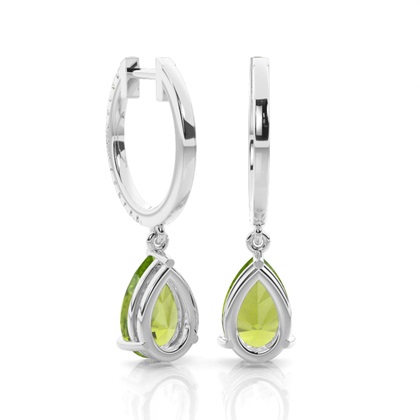 Peridot-Tropfenohrringe in Krappenfassung