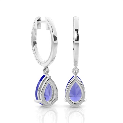 Krappenfassung Tansanit-Tropfen-Ohrringe