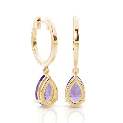 Amethyst-Tropfenohrringe in Krappenfassung