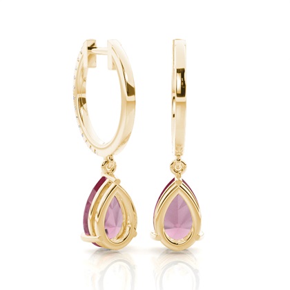 Krappenfassung rosa Turmalin-Tropfen-Ohrringe