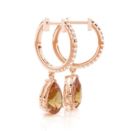 Citrin-Tropfenohrringe in Krappenfassung