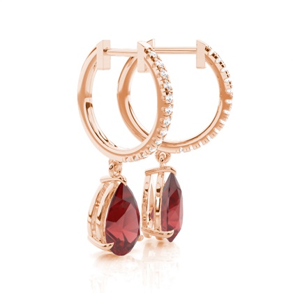 Granat-Tropfenohrringe in Krappenfassung