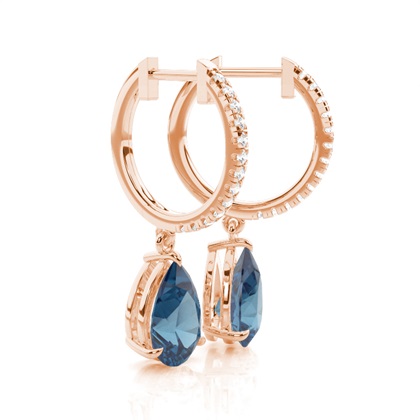 Krappenfassung blaue Topas-Tropfen-Ohrringe