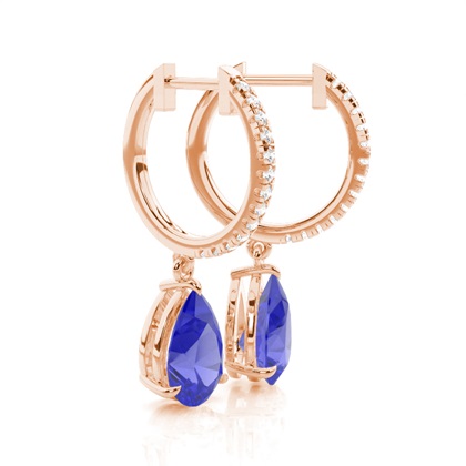 Krappenfassung Tansanit-Tropfen-Ohrringe