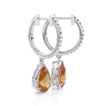 Citrin-Tropfenohrringe in Krappenfassung