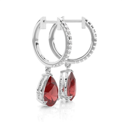 Granat-Tropfenohrringe in Krappenfassung