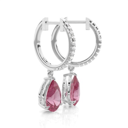 Krappenfassung rosa Turmalin-Tropfen-Ohrringe