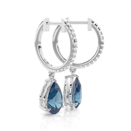 Krappenfassung blaue Topas-Tropfen-Ohrringe